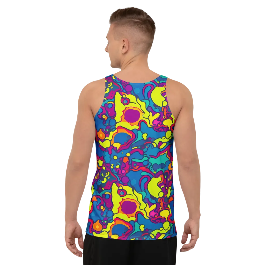Colorful Chaos on Men's Tank Top — Back