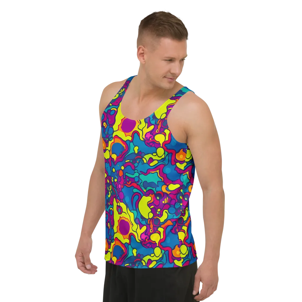Colorful Chaos on Men's Tank Top — Left Front