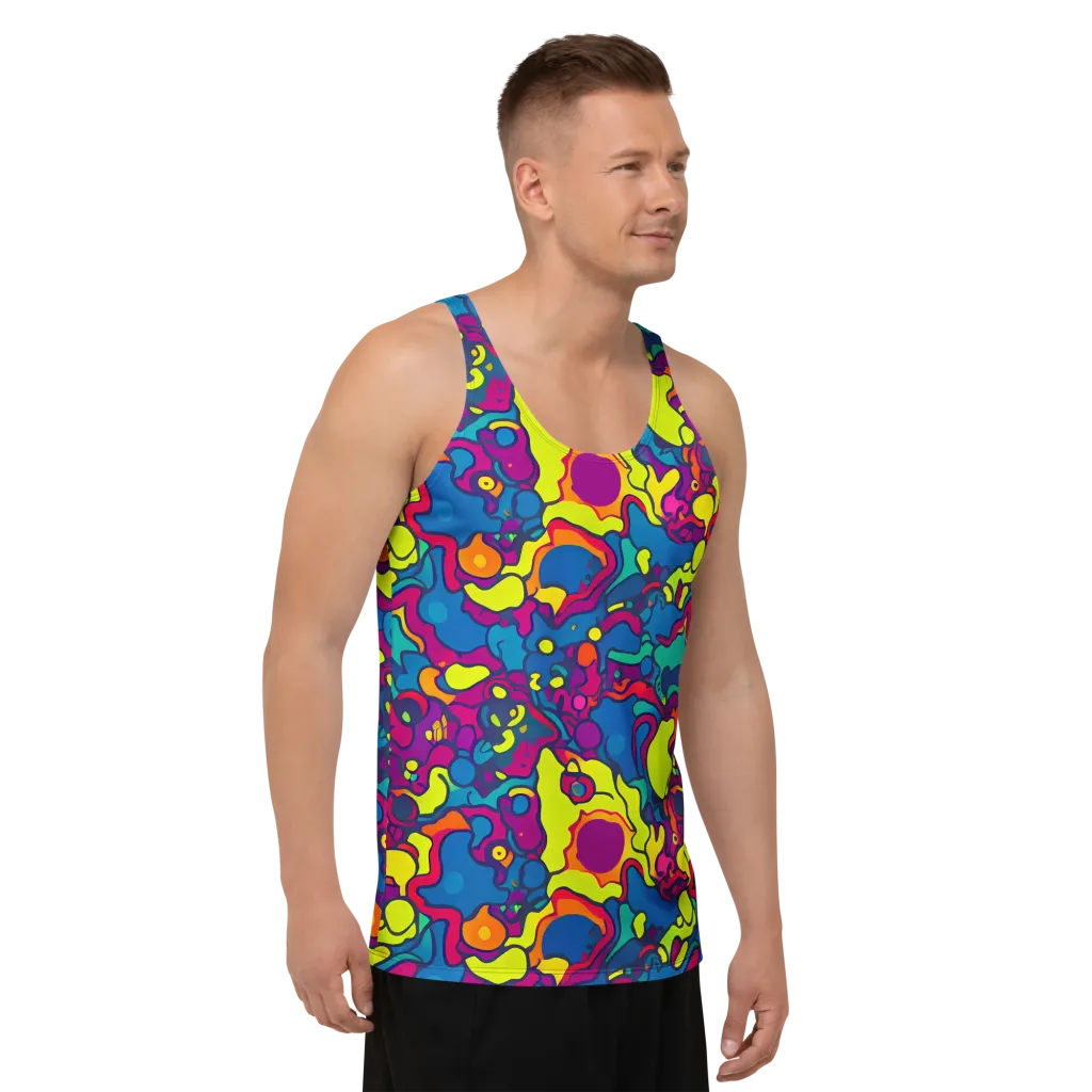 Colorful Chaos on Men's Tank Top — Right Front