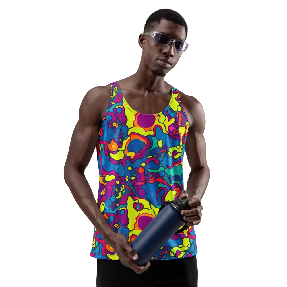 Colorful Chaos on Men's Tank Top — Front