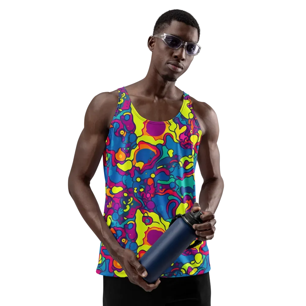 Colorful Chaos on Men's Tank Top — Front