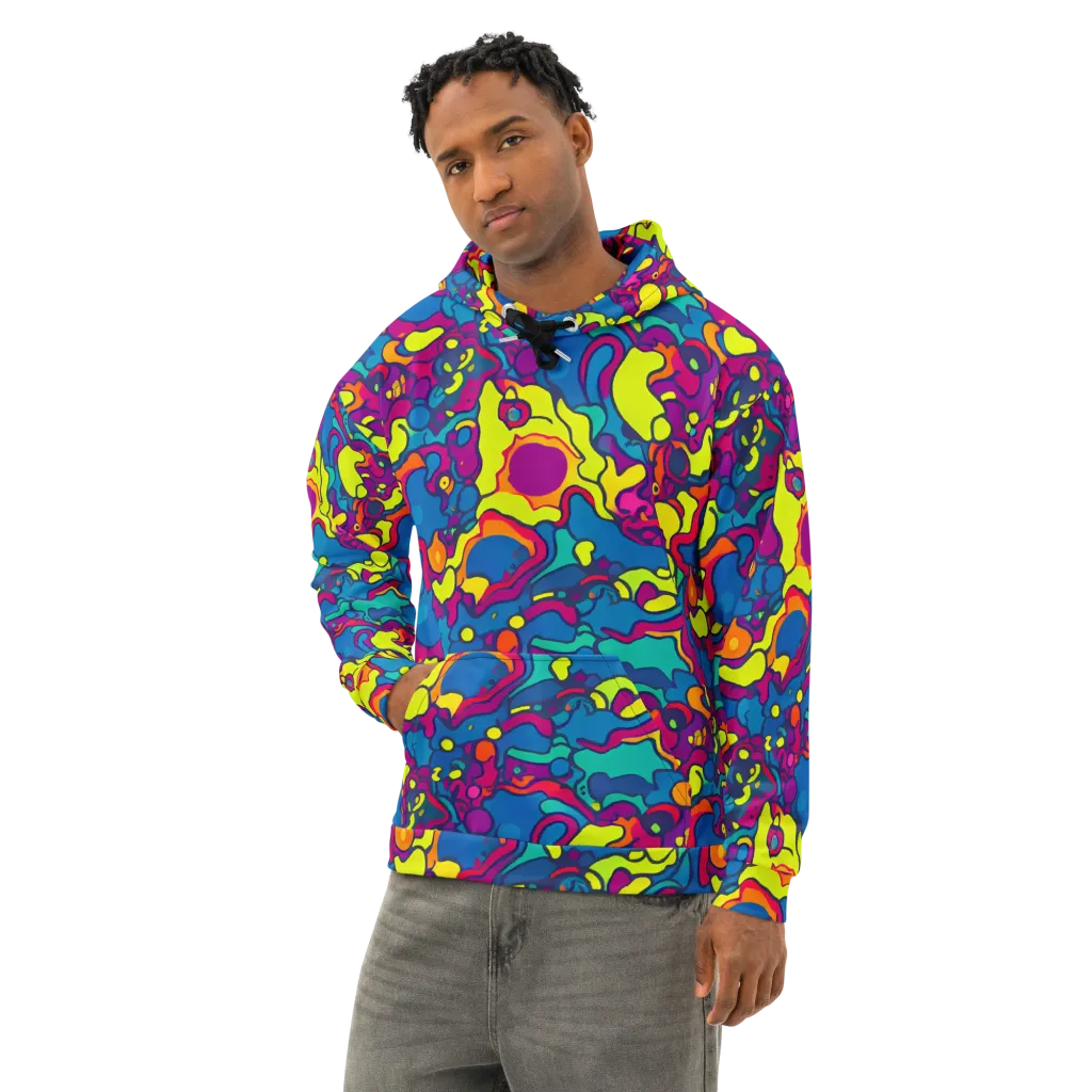 Colorful Chaos on Cotton Hoodie — Left Front