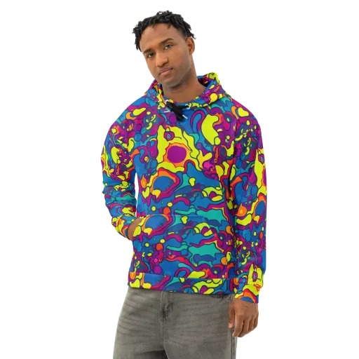 Colorful Chaos on a Cotton Hoodie