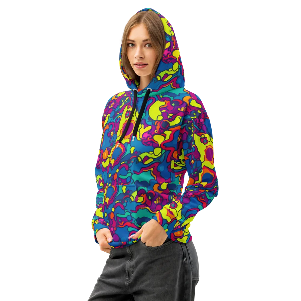 Colorful Chaos on Cotton Hoodie — Left Front