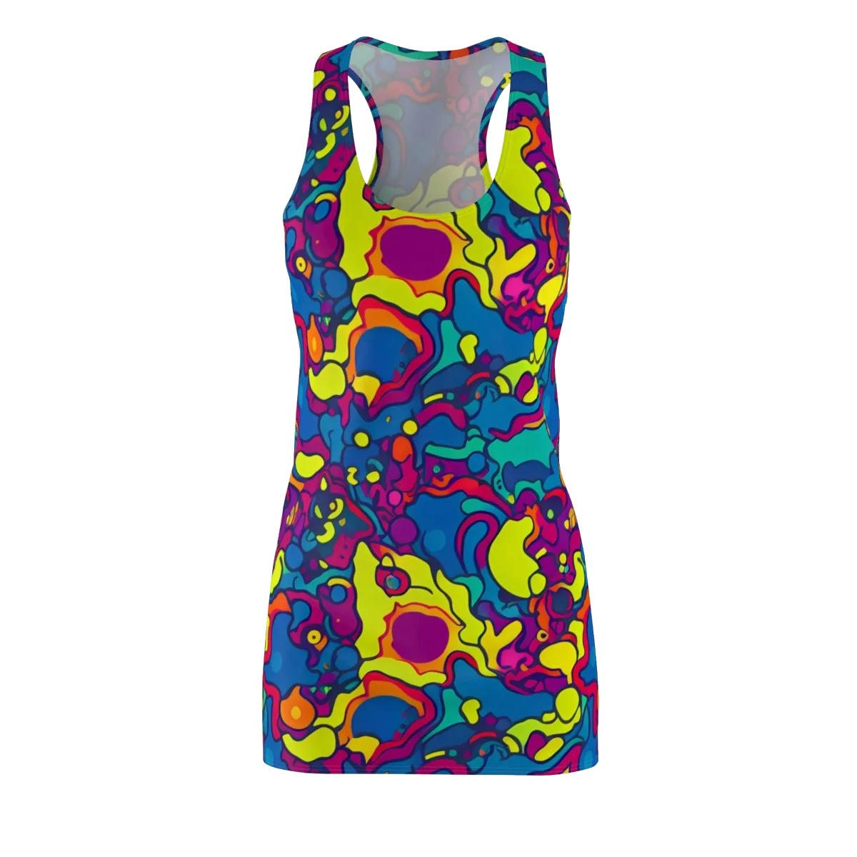 Colorful Chaos on Racerback Dress — Front