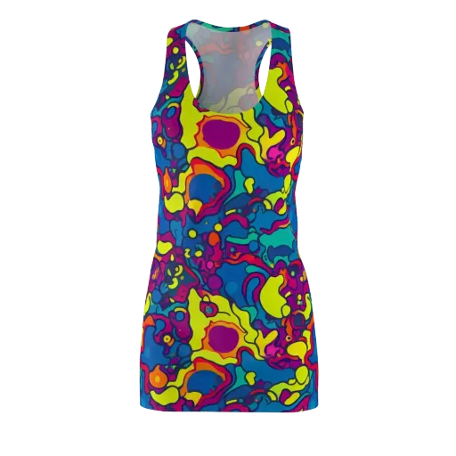 Colorful Chaos on a Racerback Dress