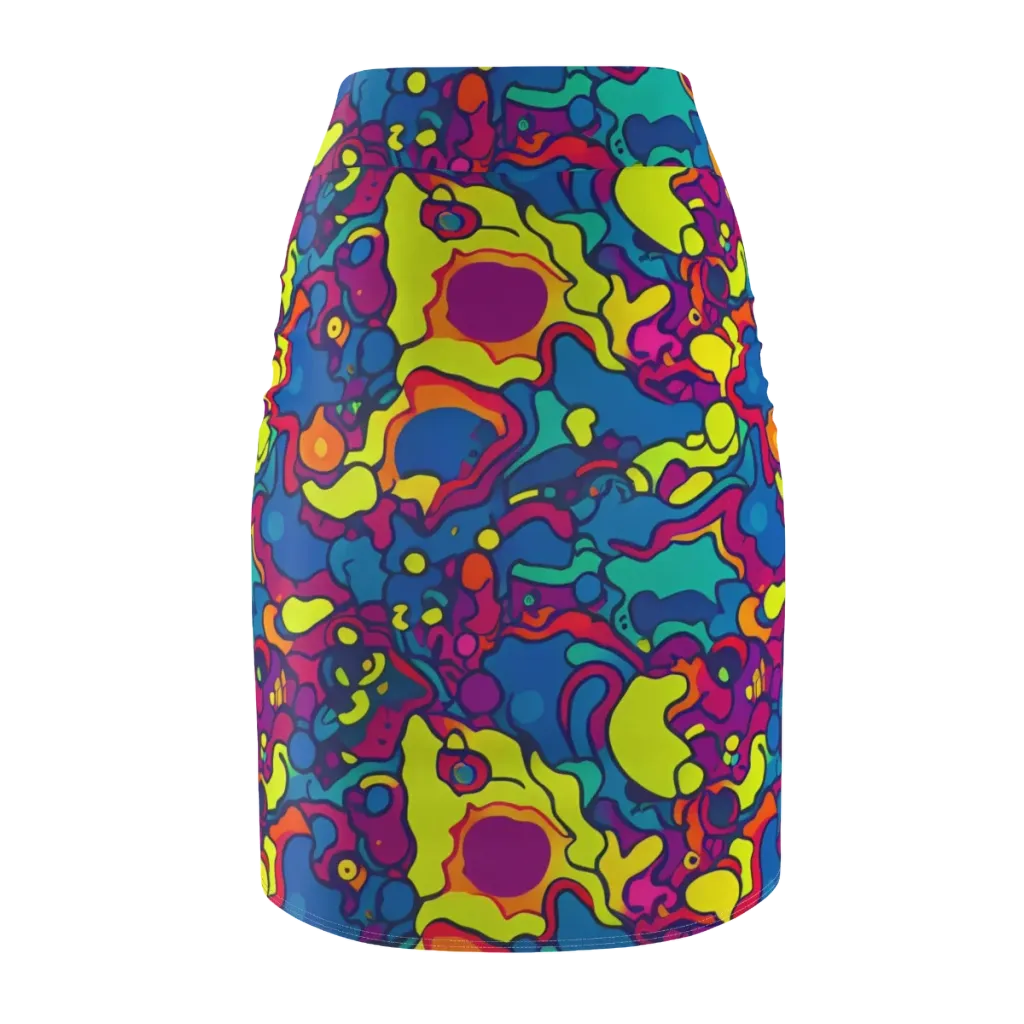 Colorful Chaos on Pencil Skirt — Back