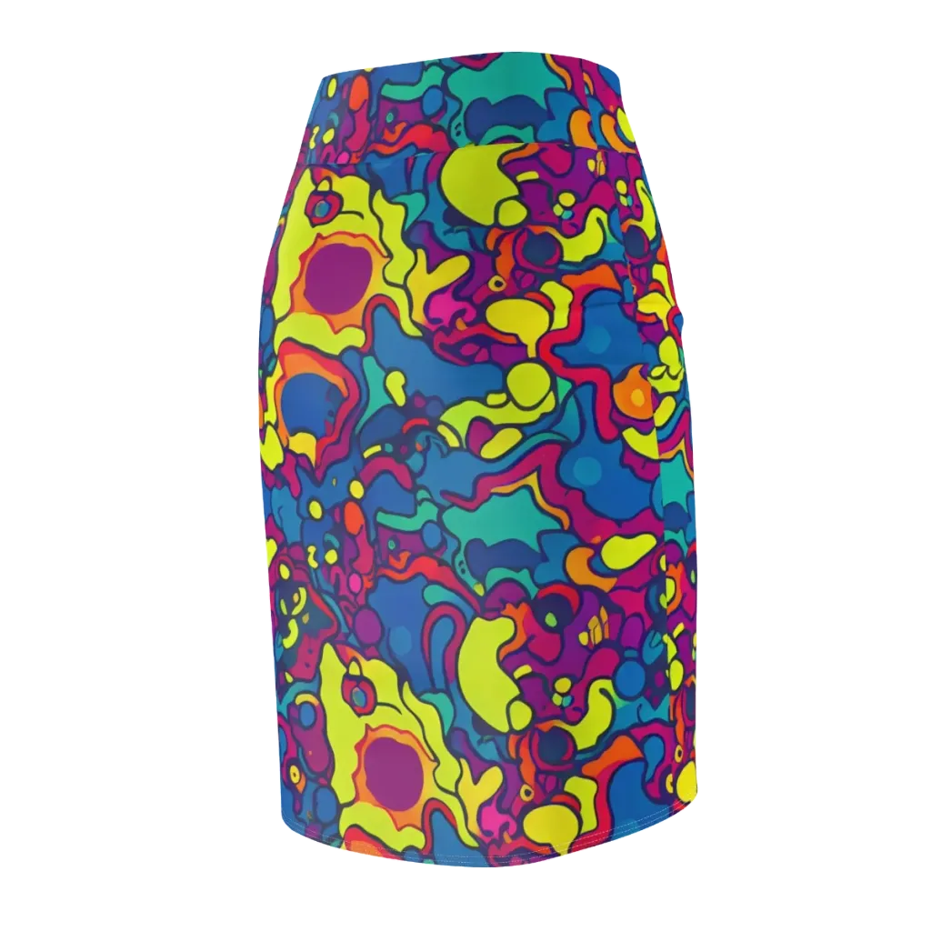 Colorful Chaos on Pencil Skirt — Back Side