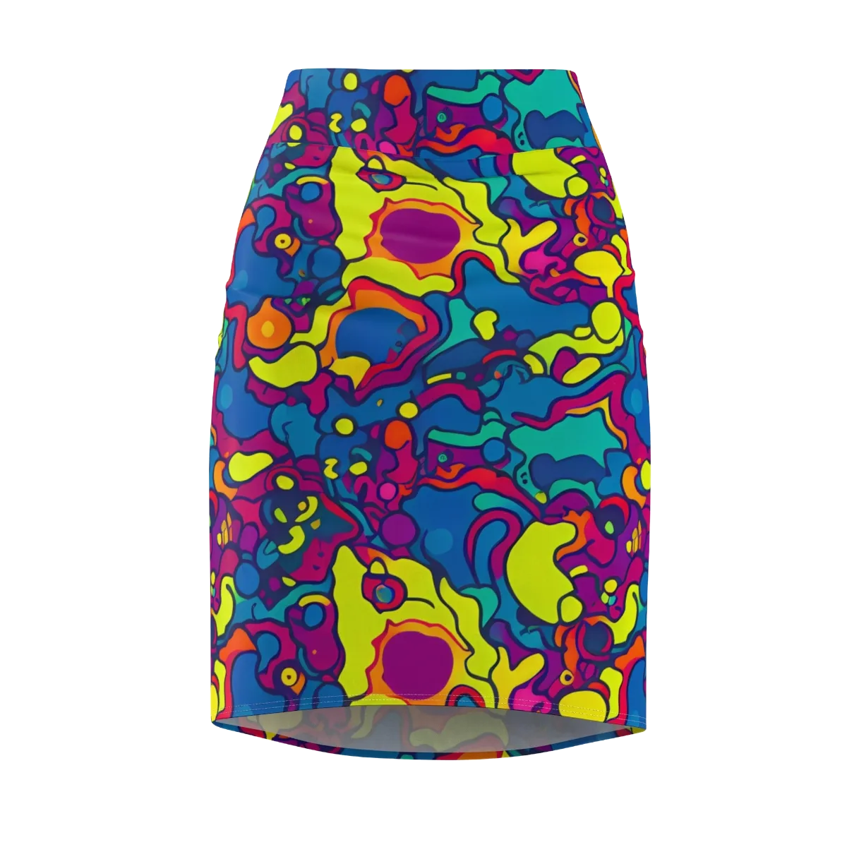 Colorful Chaos on Pencil Skirt — Front
