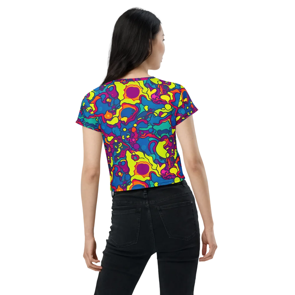 Colorful Chaos on Crop Tee — Back