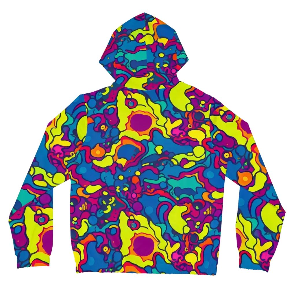 Colorful Chaos on Women's Full-Zip Hoodie — Back