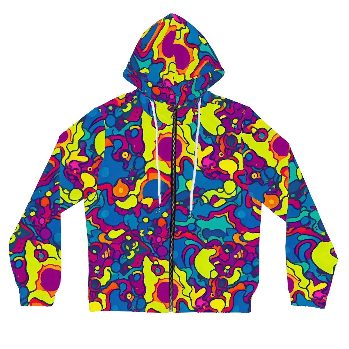 Colorful Chaos on Women's Full-Zip Hoodie — Front