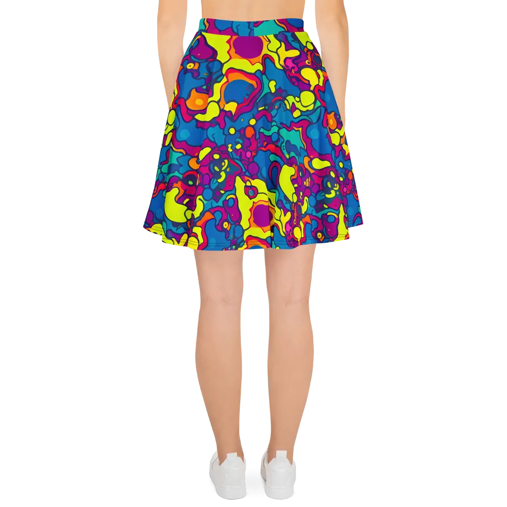Colorful Chaos on Skater Skirt — Back
