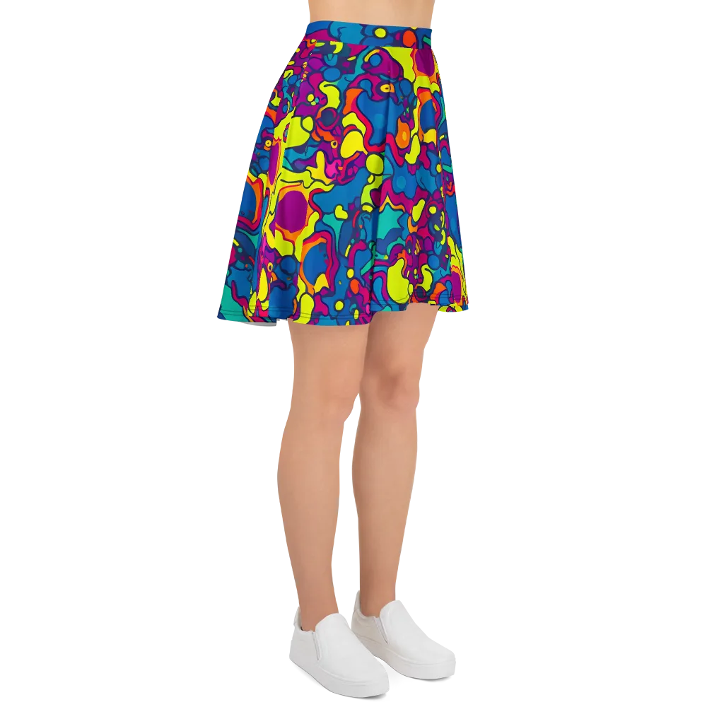 Colorful Chaos on Skater Skirt — Right