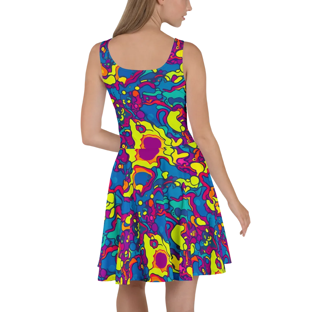 Colorful Chaos on Skater Dress — Back