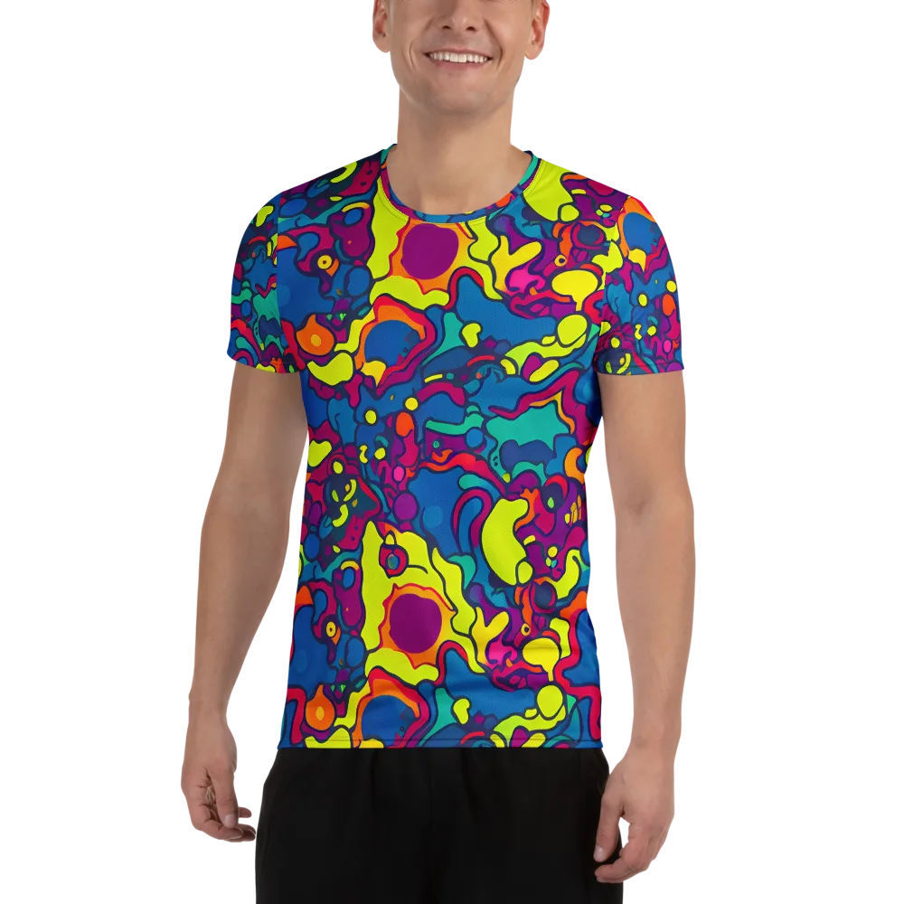 Colorful Chaos on Men's Athletic T-Shirt — Front