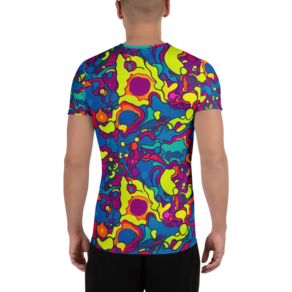 Colorful Chaos on Men's Athletic T-Shirt — Back