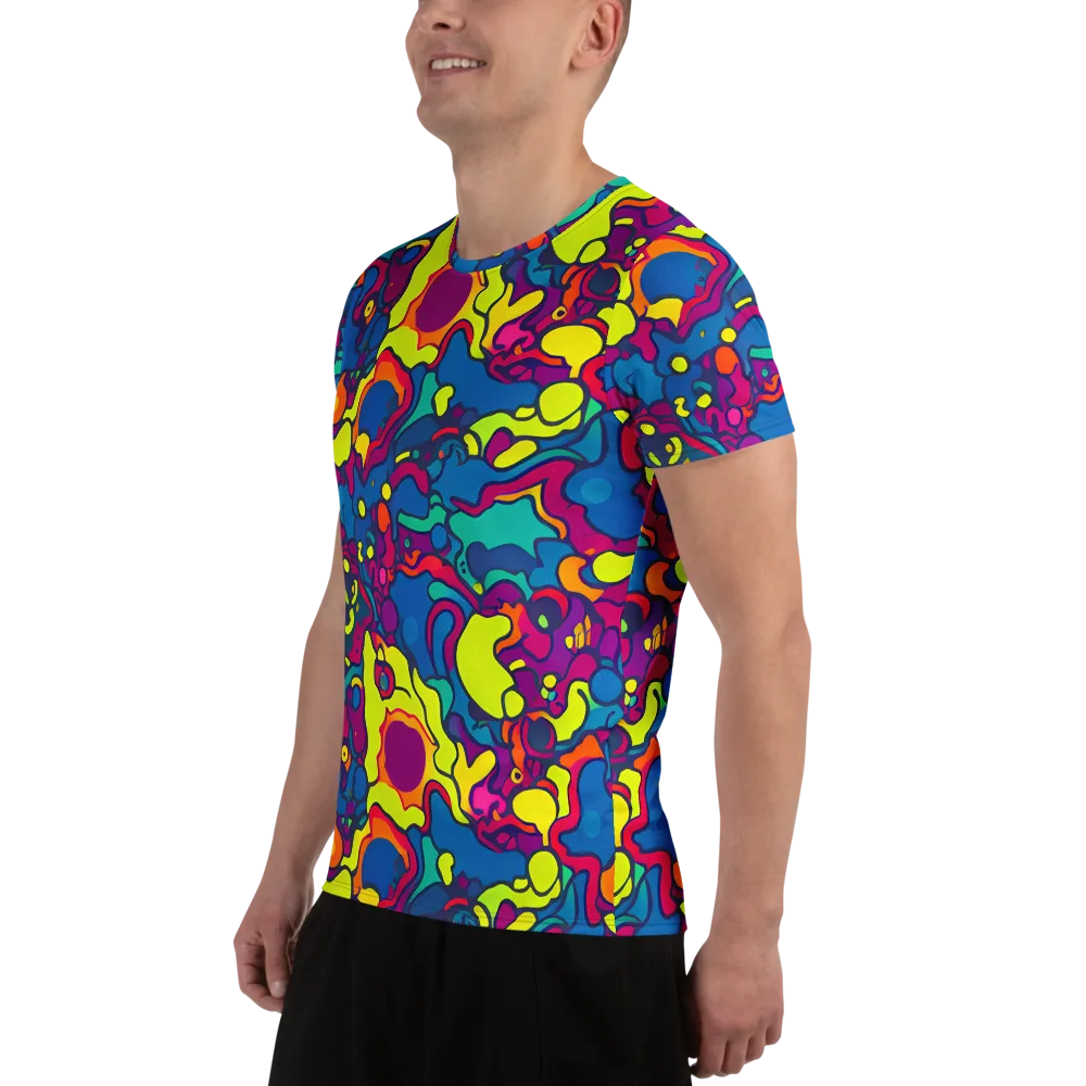 Colorful Chaos on Men's Athletic T-Shirt — Left