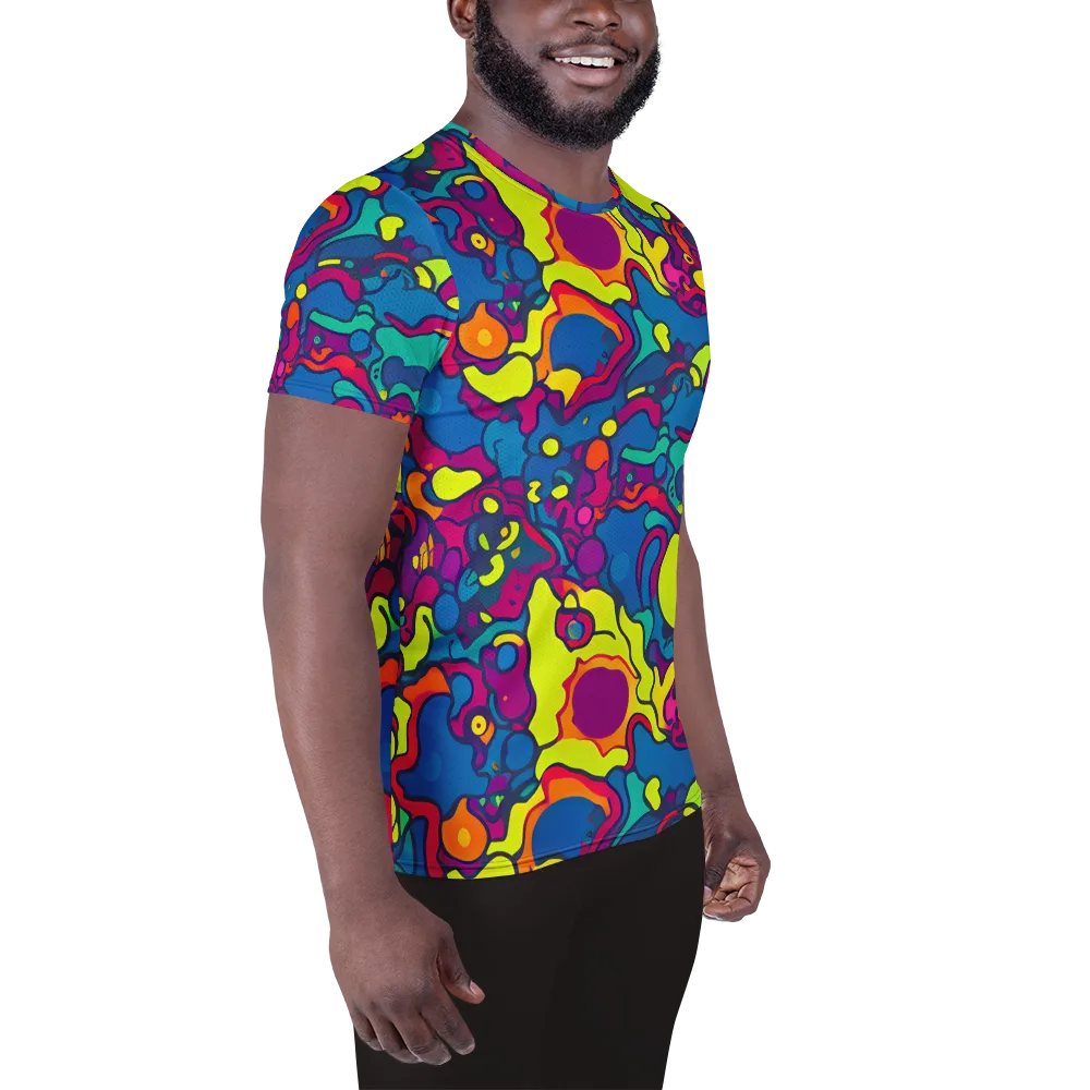 Colorful Chaos on Men's Athletic T-Shirt — Right