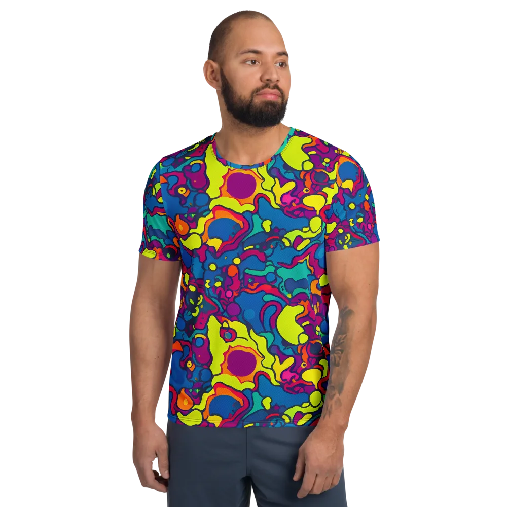 Colorful Chaos on Men's Athletic T-Shirt — Front