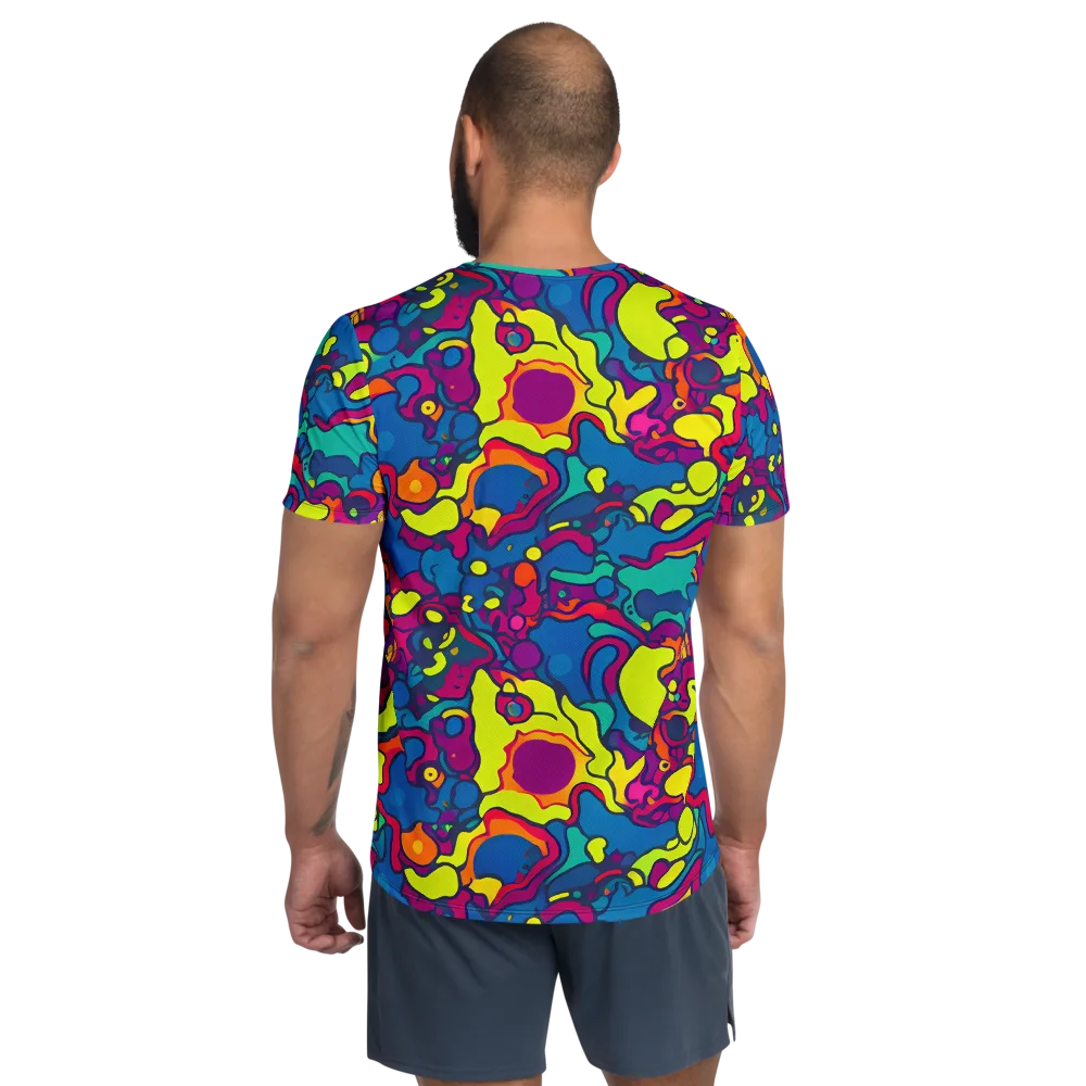 Colorful Chaos on Men's Athletic T-Shirt — Back