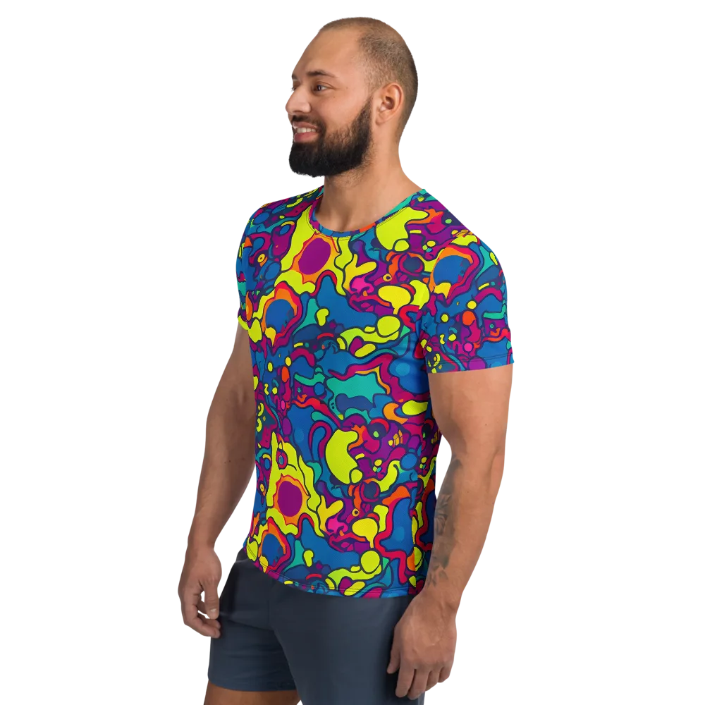 Colorful Chaos on Men's Athletic T-Shirt — Left