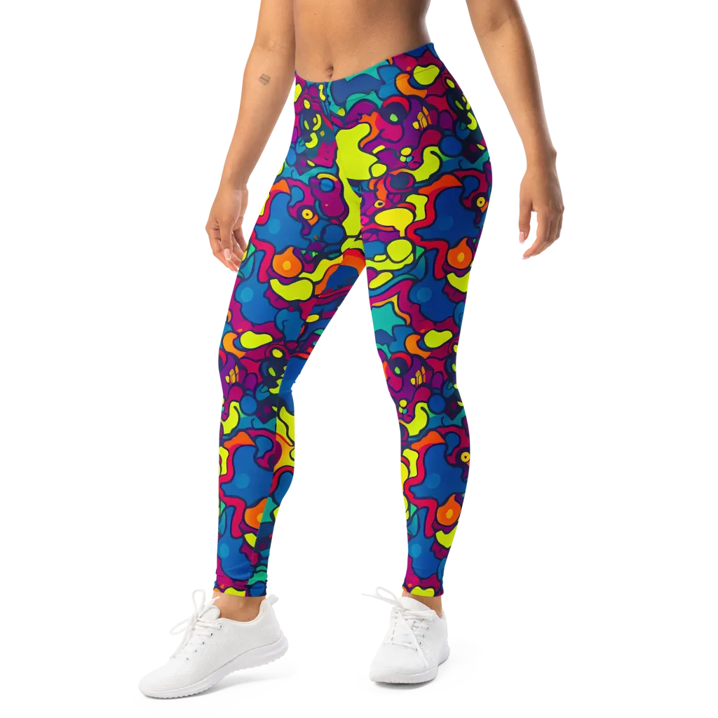 Colorful Chaos on Leggings — Left Front
