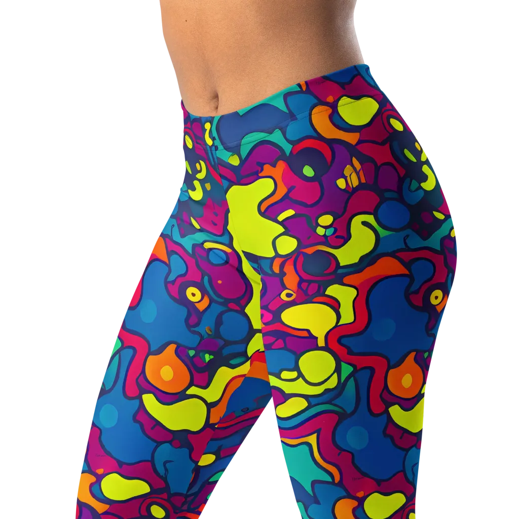 Colorful Chaos on Leggings — Left Front