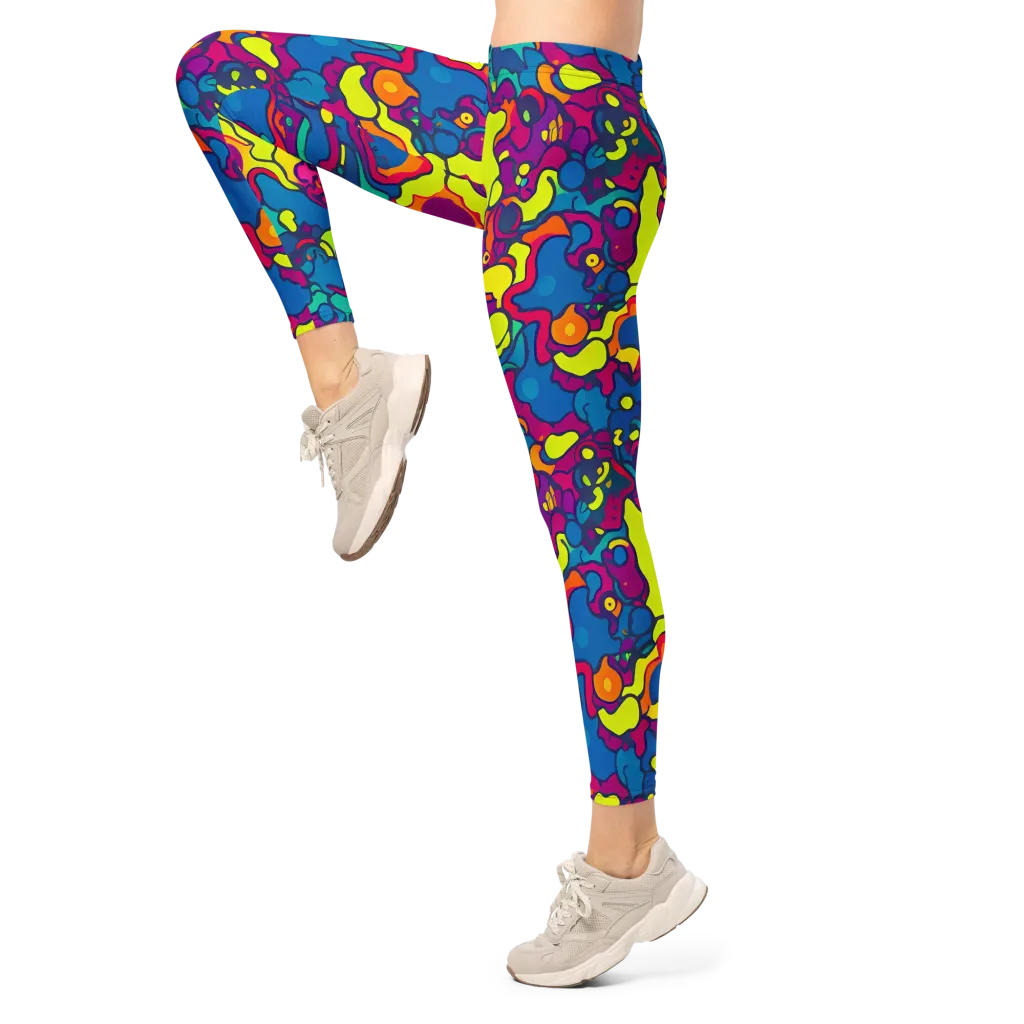 Colorful Chaos on Leggings — Left
