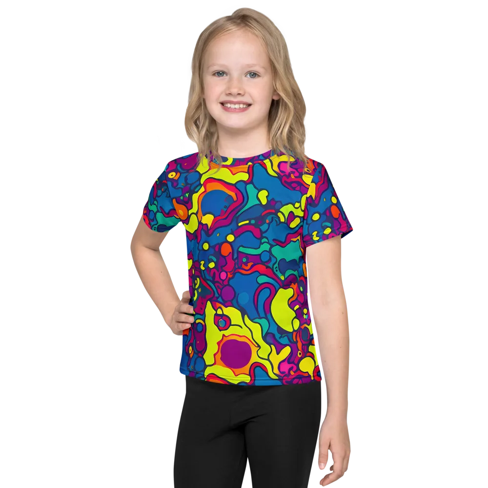 Colorful Chaos on Kids Crew Neck T-Shirt — Front