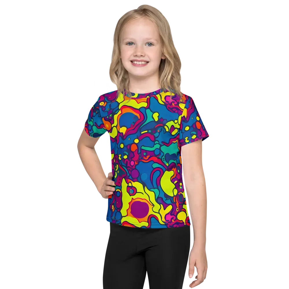 Colorful Chaos on Kids Crew Neck T-Shirt — Front