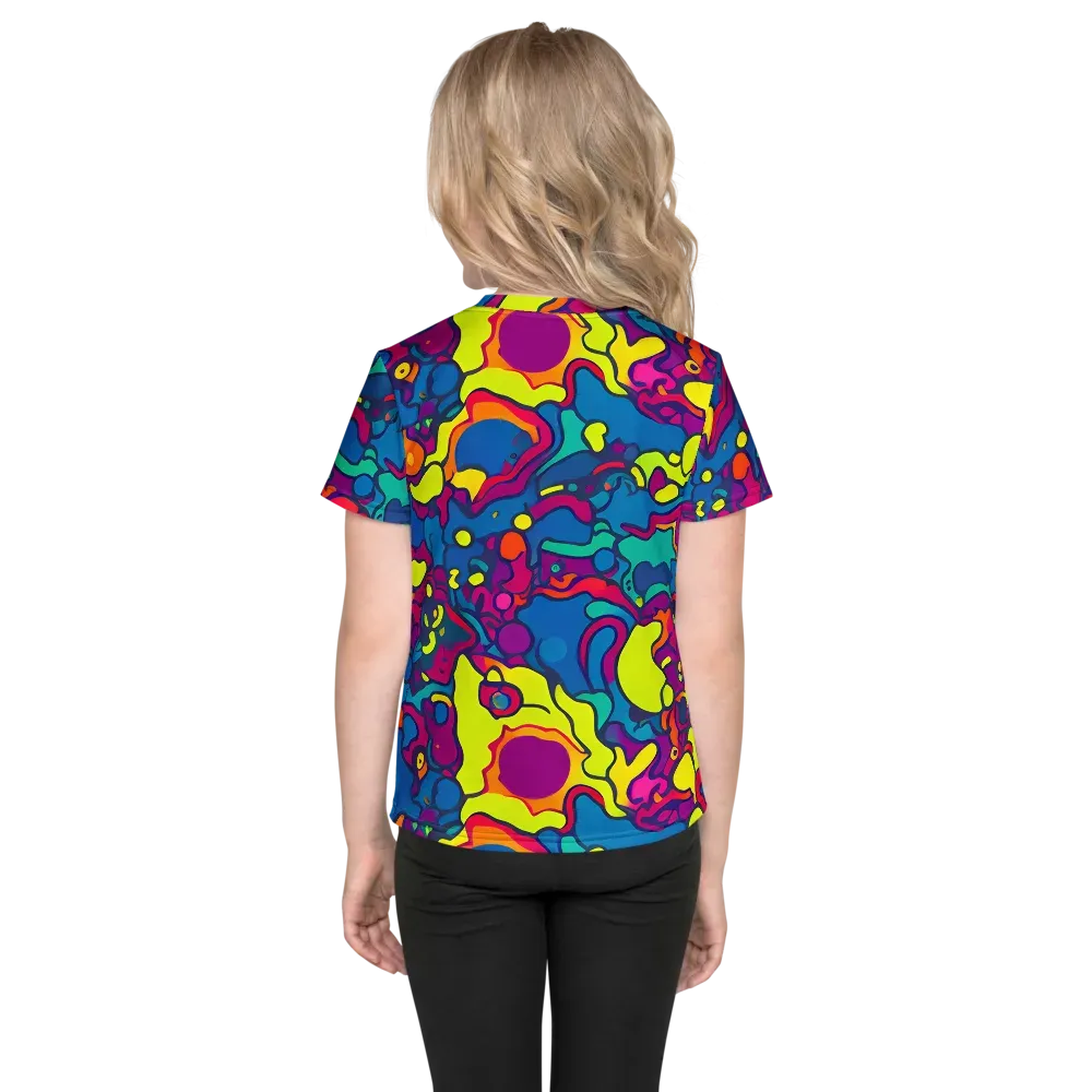 Colorful Chaos on Kids Crew Neck T-Shirt — Back