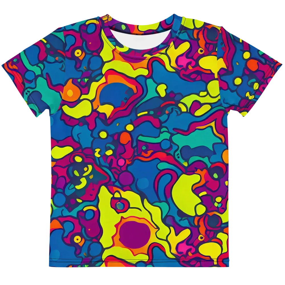 Colorful Chaos on Kids Crew Neck T-Shirt — Front