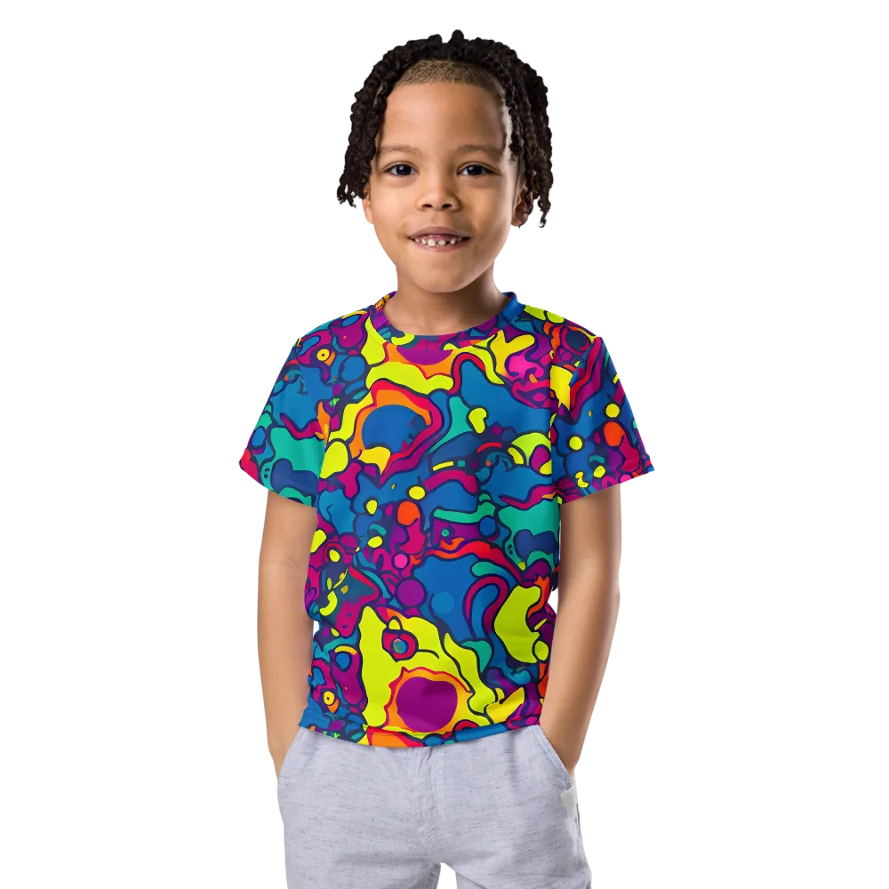 Colorful Chaos on Kids Crew Neck T-Shirt — Front