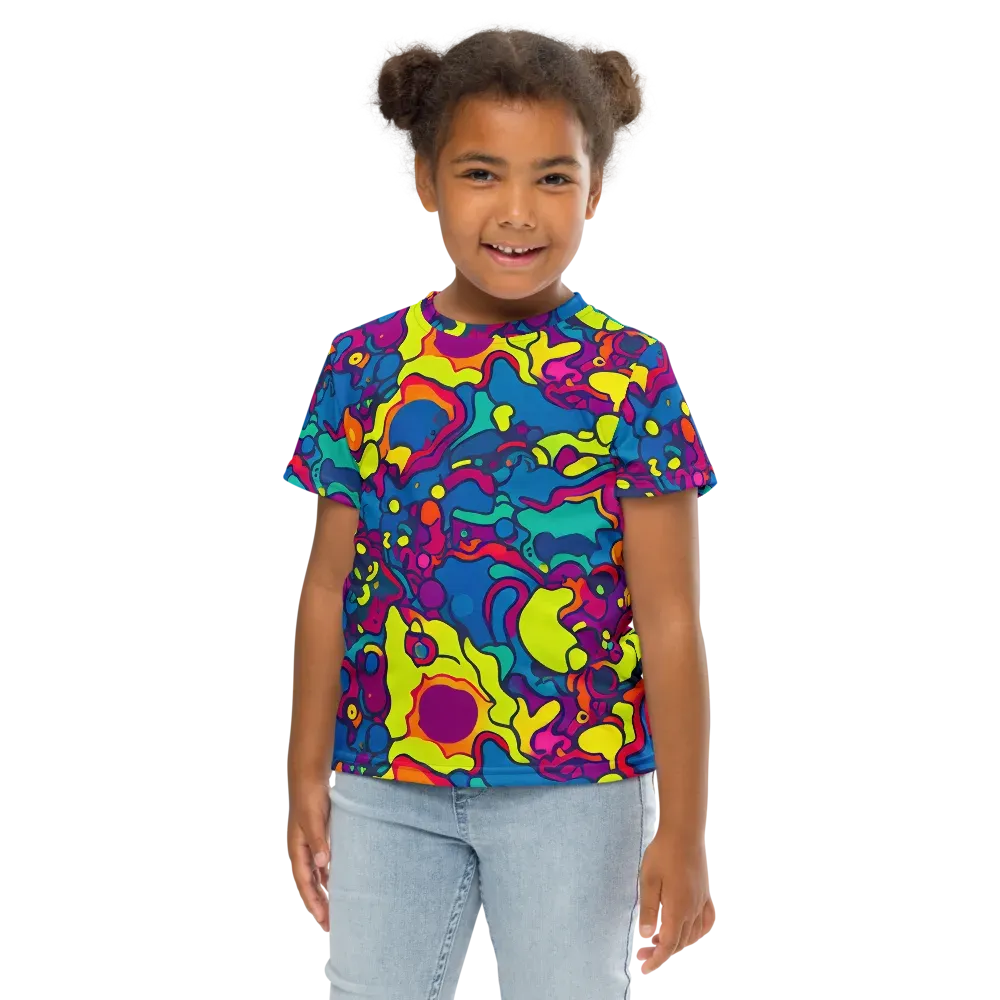 Colorful Chaos on Kids Crew Neck T-Shirt — Front