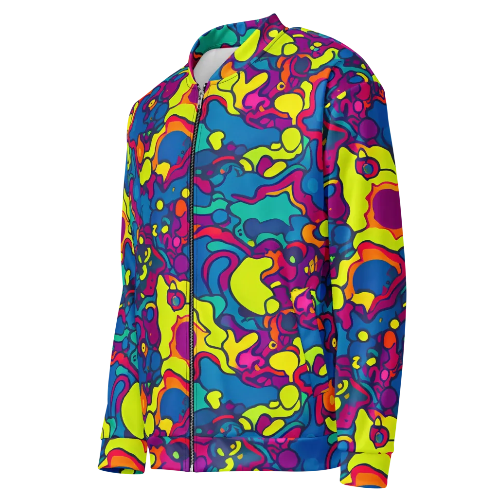 Colorful Chaos on Bomber Jacket — Left Front
