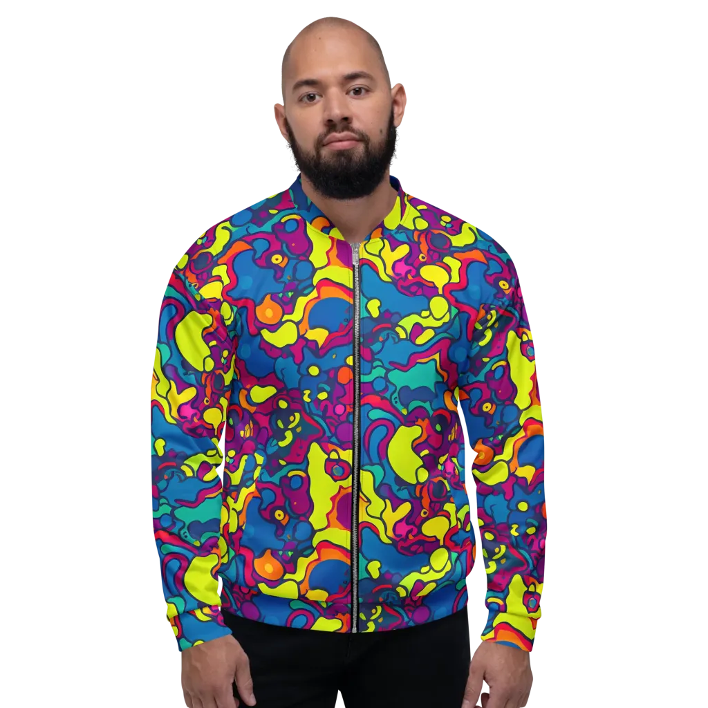 Colorful Chaos on Bomber Jacket — Front