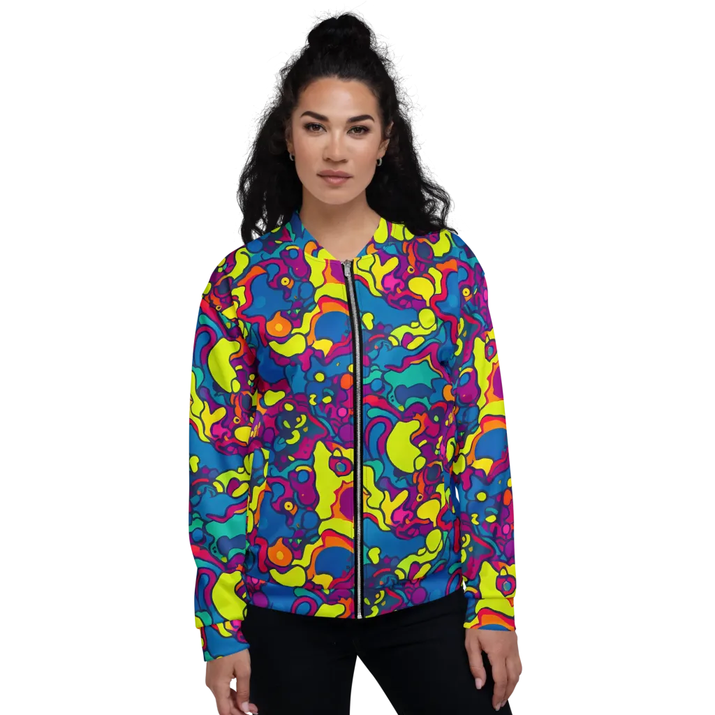 Colorful Chaos on Bomber Jacket — Front