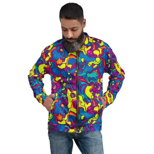 Colorful Chaos on a Bomber Jacket