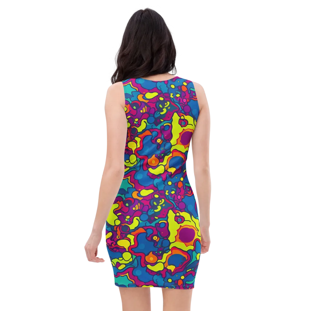 Colorful Chaos on Bodycon Dress — Back
