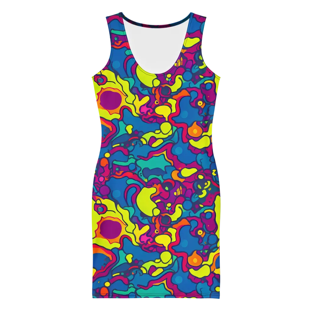 Colorful Chaos on Bodycon Dress — Front
