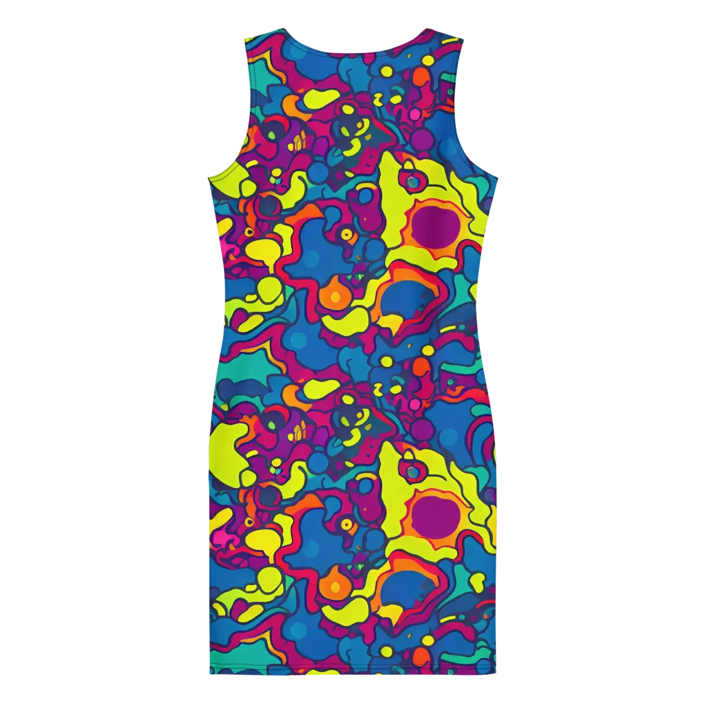 Colorful Chaos on Bodycon Dress — Back
