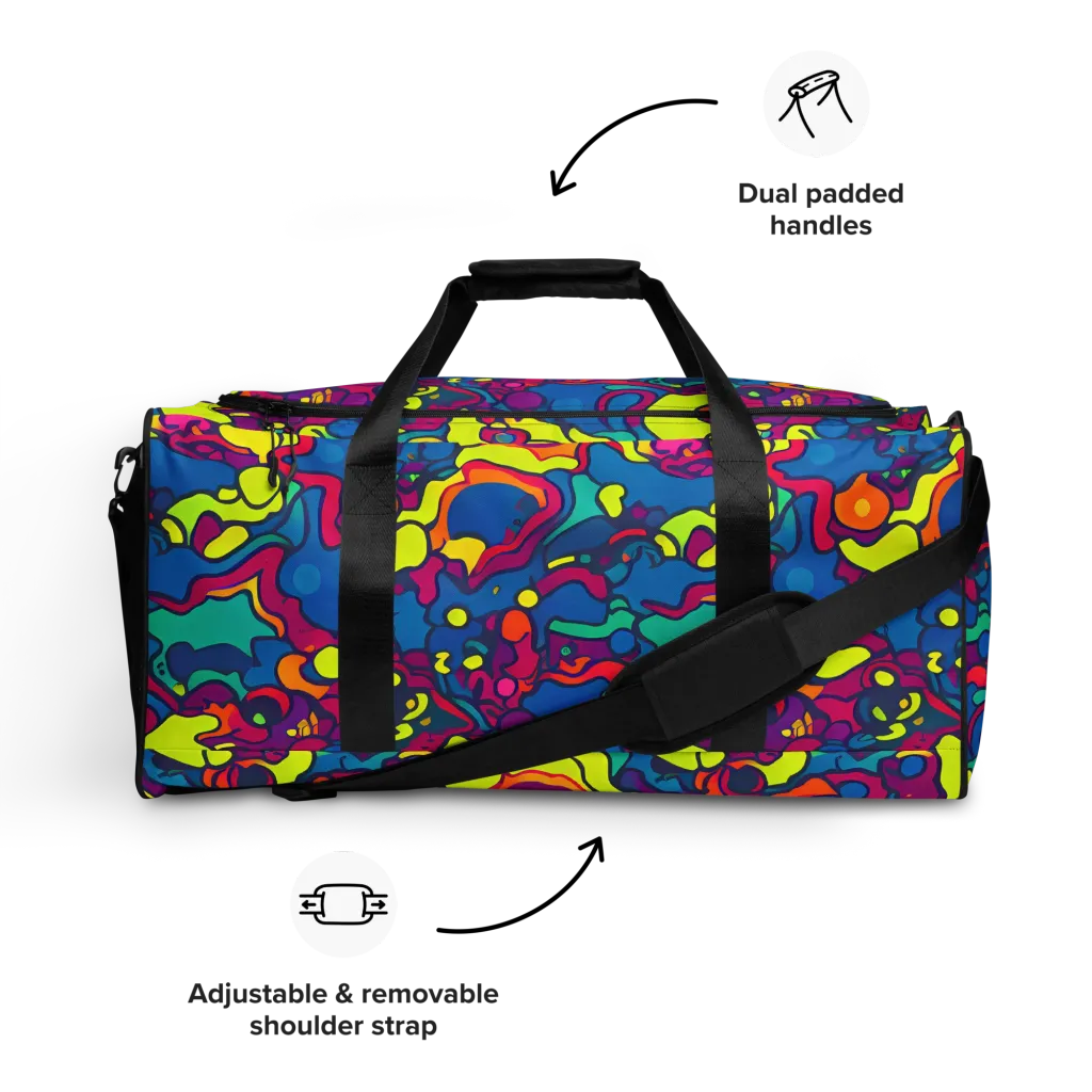 Colorful Chaos on Duffle Bag — Front