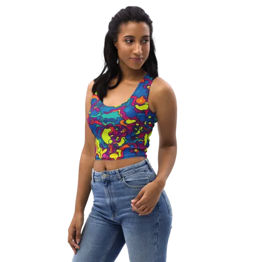 Colorful Chaos on a Crop Top