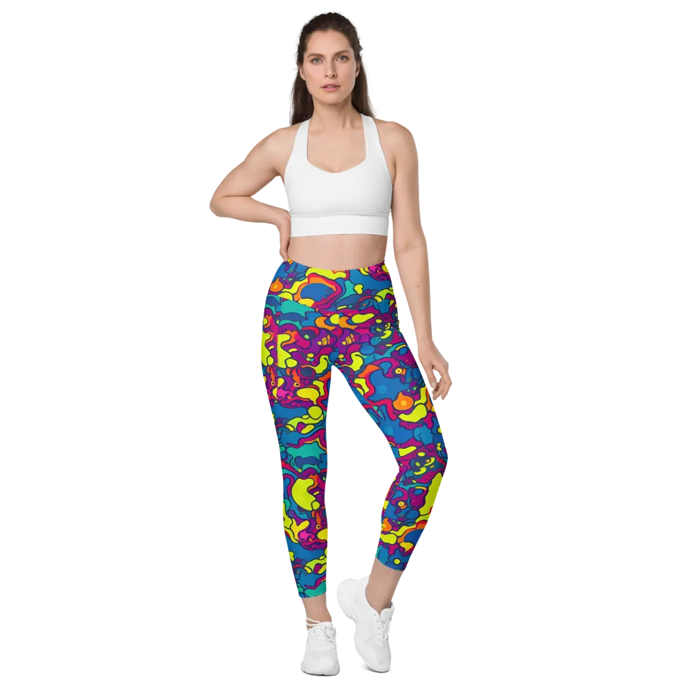 Colorful Chaos on Leggings with Pockets — Front