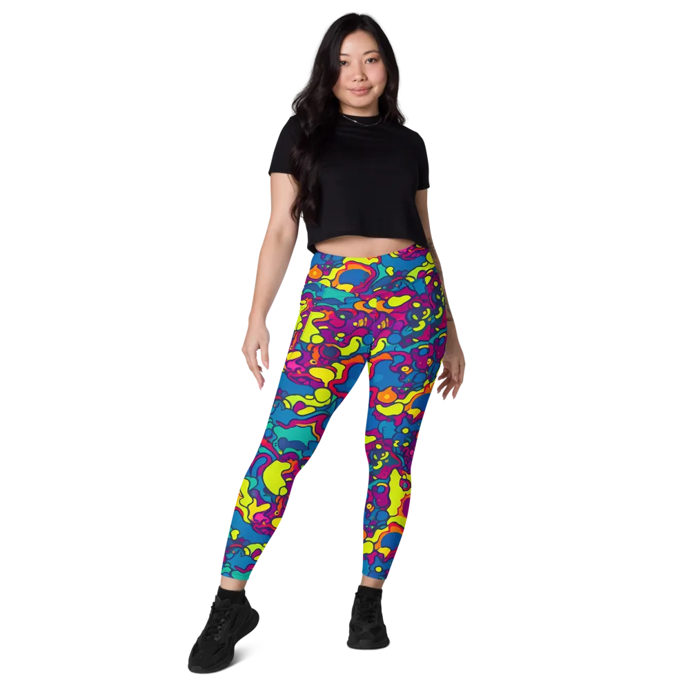 Colorful Chaos on Leggings with Pockets — Front