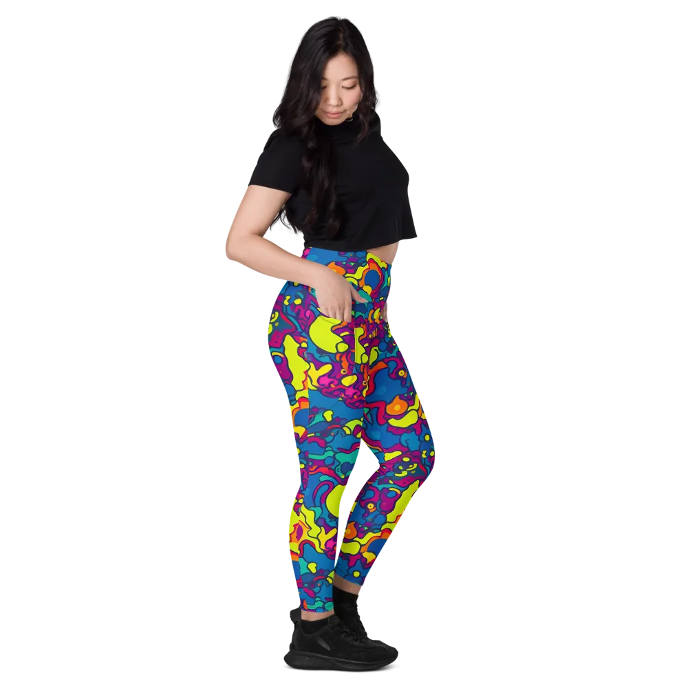 Colorful Chaos on Leggings with Pockets — Right