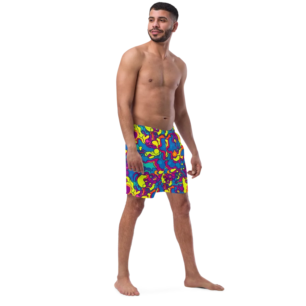 Colorful Chaos on Swim Trunks — Right Front