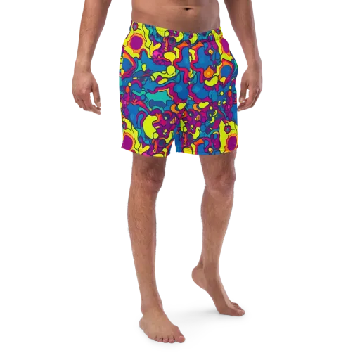 Colorful Chaos on a Swim Trunks