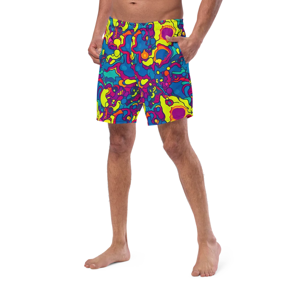 Colorful Chaos on Swim Trunks — Left Front
